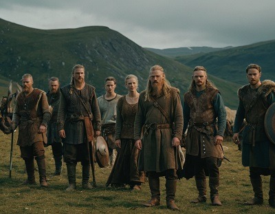 Les Dieux au Pays des Vikings 3 Homme et femme viking en pleine transhumance