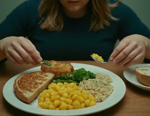 Femme dégustant un plat complet et équilibré avec des céréales complètes et des légumes, selon le programme de régime savoirmaigrir.fr