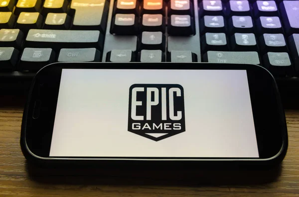 Logo epicgames sur un téléphone
