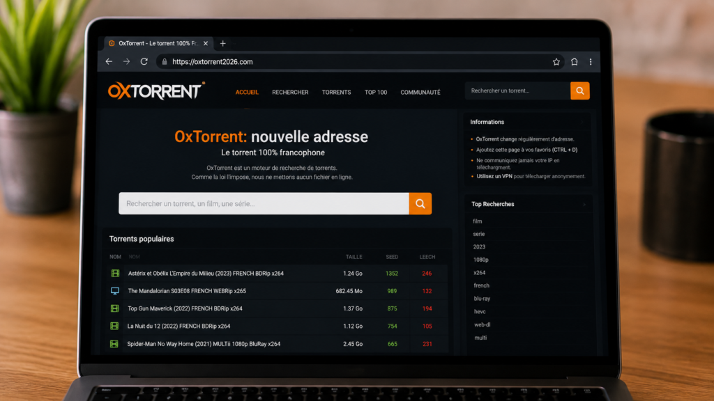 OxTorrent: nouvelle adresse 2 OxTorrent